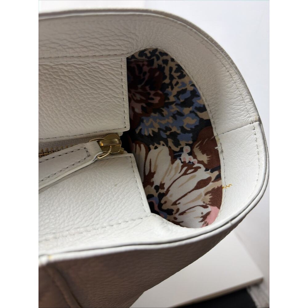 Vera Bradley Leather Quilted Ella Tote Off White 14x19x6 Nice Condition - Picture 12 of 16